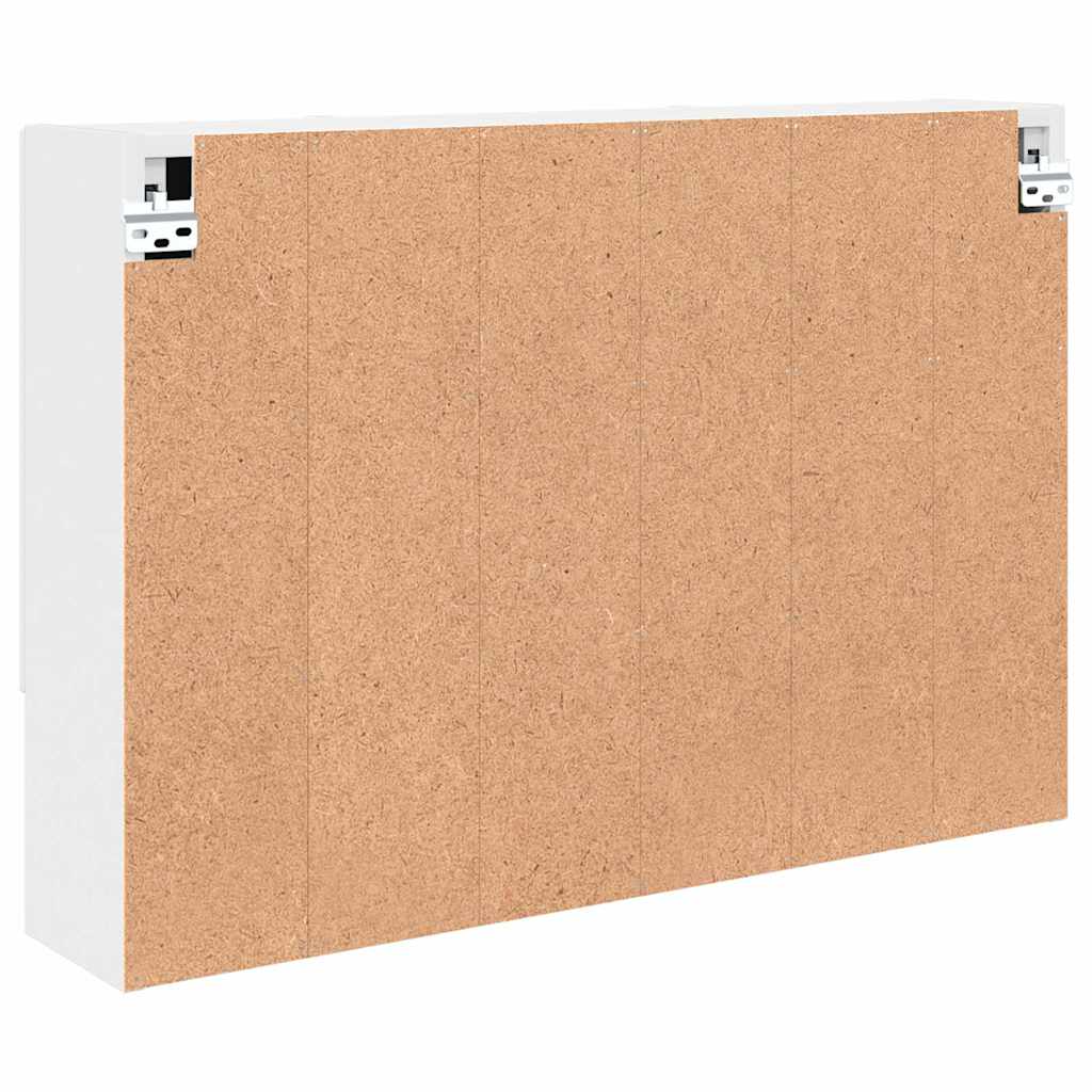 Spejlskab Vægmonteret Hvid 80 x 17 x 55 cm Konstrueret træ