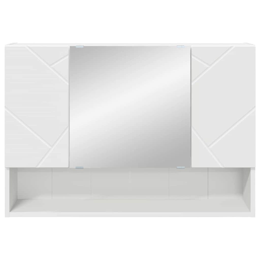 Spejlskab Hvid 80 x 17 x 55 cm Konstrueret træ