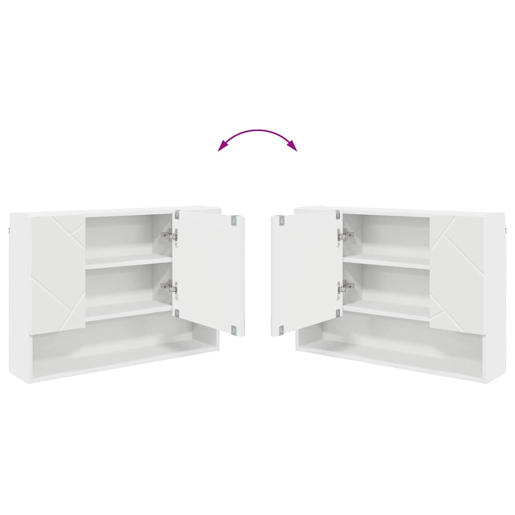 Spejlskab Hvid 80 x 17 x 55 cm Konstrueret træ