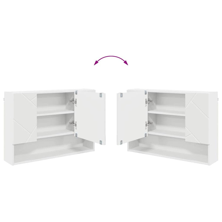 Spejlskab Hvid 80 x 17 x 55 cm Konstrueret træ