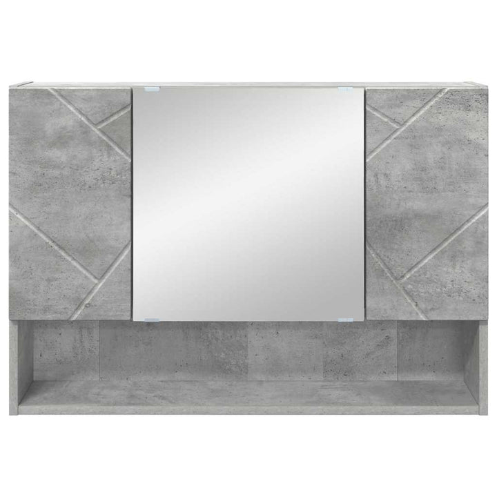 Spejlskab Vægmonteret Beton Grå 80 x 17 x 55 cm Konstrueret træ