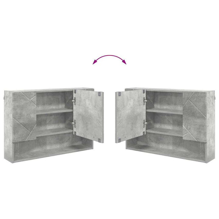 Spejlskab Vægmonteret Beton Grå 80 x 17 x 55 cm Konstrueret træ