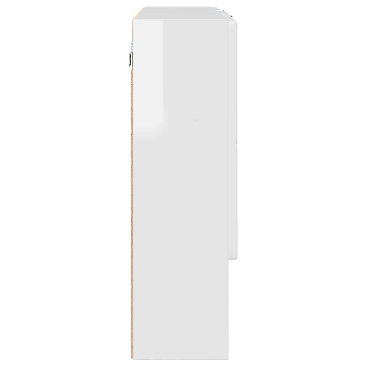 Spejlskab Høj gloss hvid 80 x 17 x 55 cm Konstrueret træ