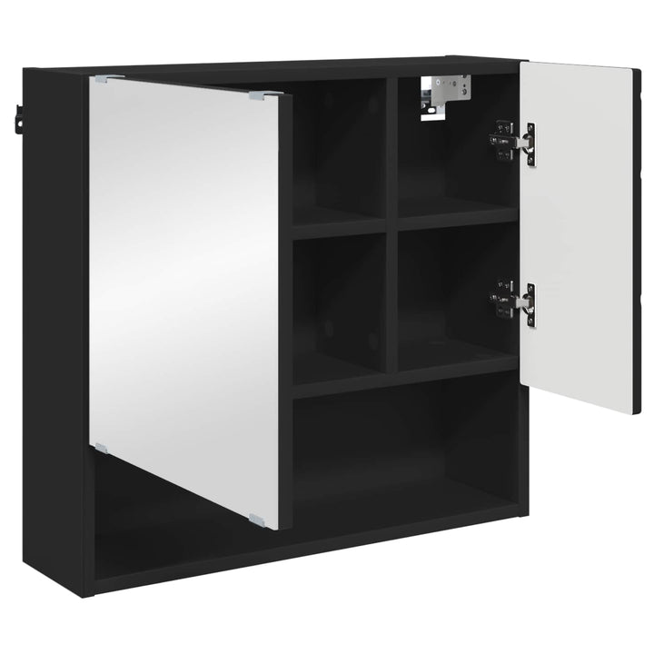 Spejlskab Vægmonteret Sort 59 x 17 x 55 cm Konstrueret træ