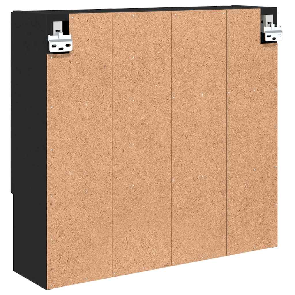 Spejlskab Vægmonteret Sort 59 x 17 x 55 cm Konstrueret træ