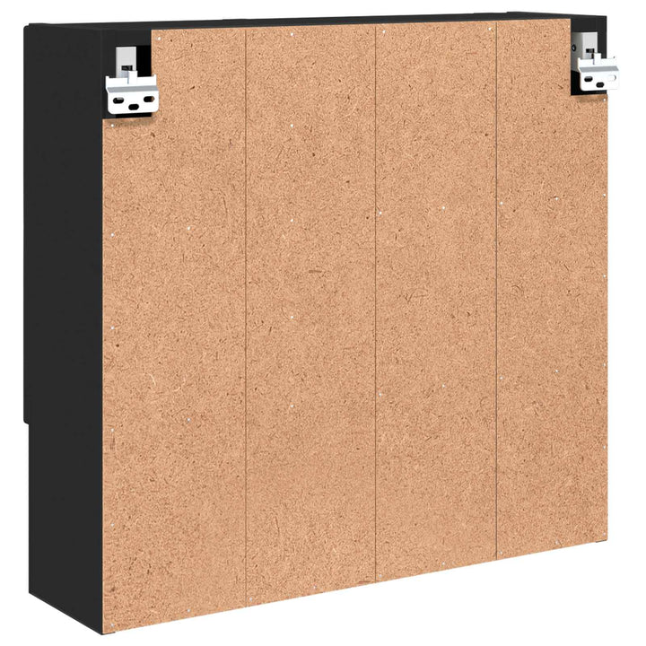 Spejlskab Vægmonteret Sort 59 x 17 x 55 cm Konstrueret træ
