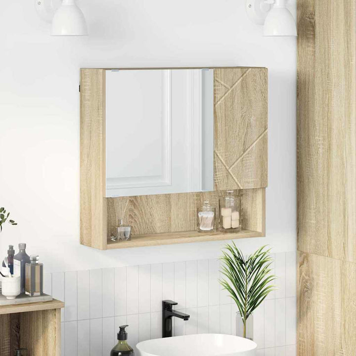 Spejlskab Vægmonteret Sonoma eg 59 x 17 x 55 cm Konstrueret træ