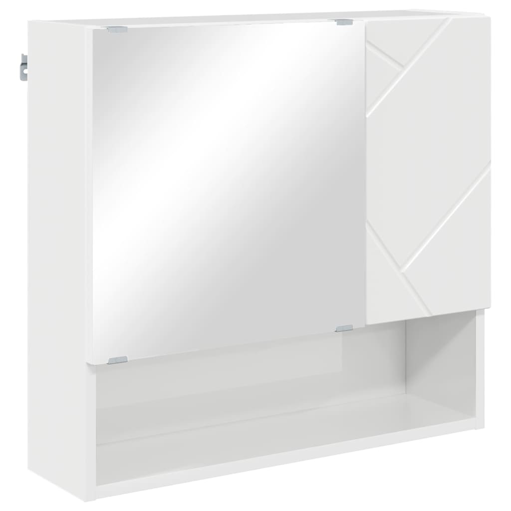 Spejlskab Høj gloss hvid 59 x 17 x 55 cm Konstrueret træ
