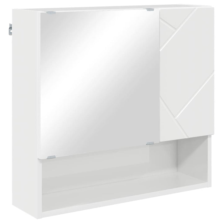Spejlskab Høj gloss hvid 59 x 17 x 55 cm Konstrueret træ