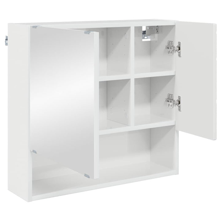 Spejlskab Høj gloss hvid 59 x 17 x 55 cm Konstrueret træ