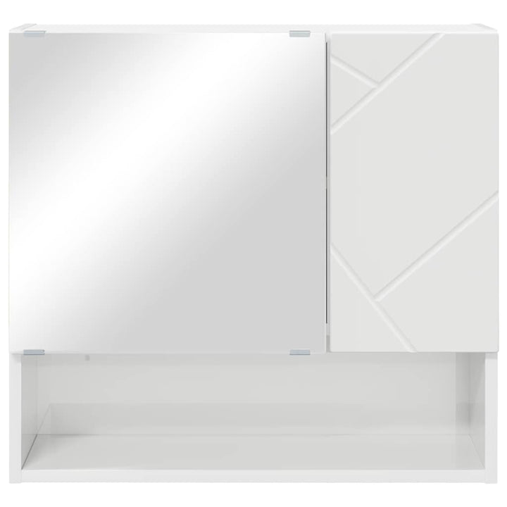 Spejlskab Høj gloss hvid 59 x 17 x 55 cm Konstrueret træ