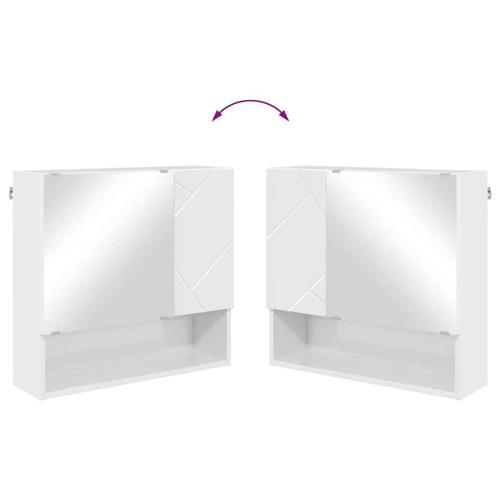 Spejlskab Høj gloss hvid 59 x 17 x 55 cm Konstrueret træ