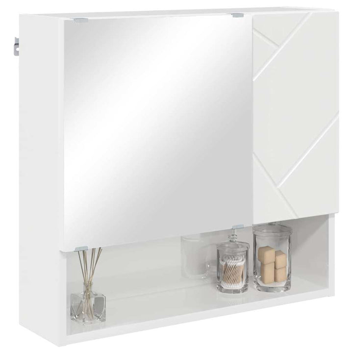 Spejlskab Høj gloss hvid 59 x 17 x 55 cm Konstrueret træ
