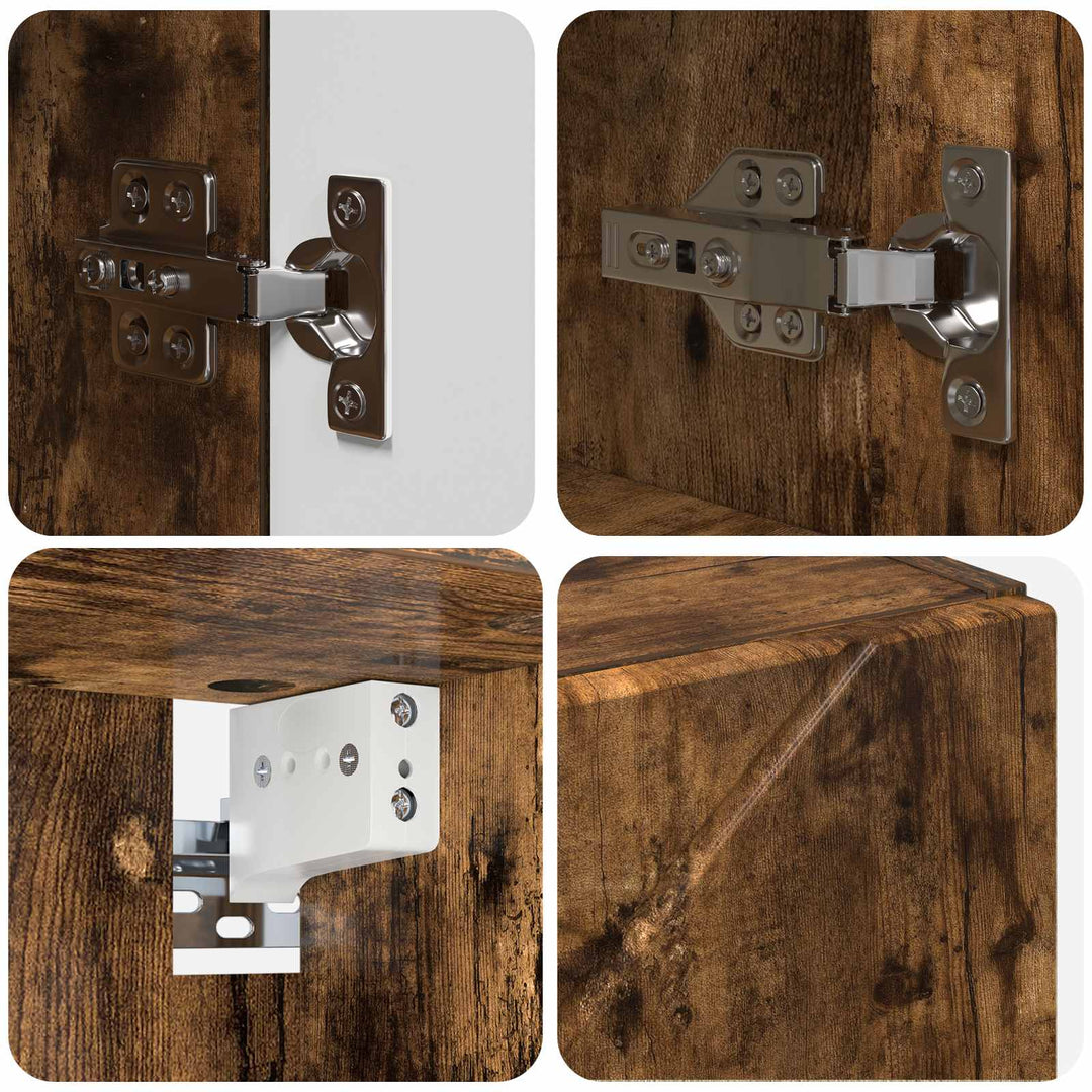 Spejlskab Røget eg 59 x 17 x 55 cm Konstrueret træ