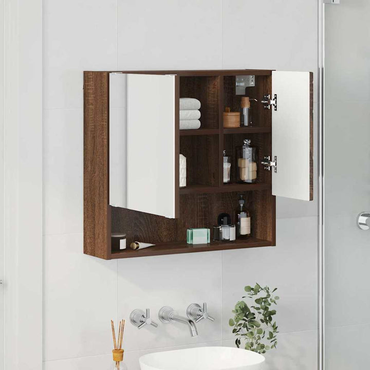 Spejlskab Brun eg 59 x 17 x 55 cm Konstrueret træ