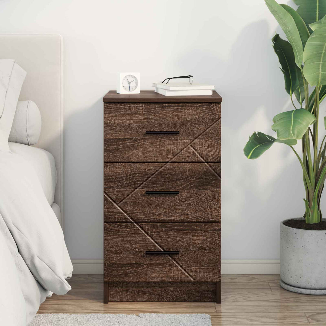 Natskab med skuffe Brun eg 38 x 38 x 66 cm Konstrueret træ