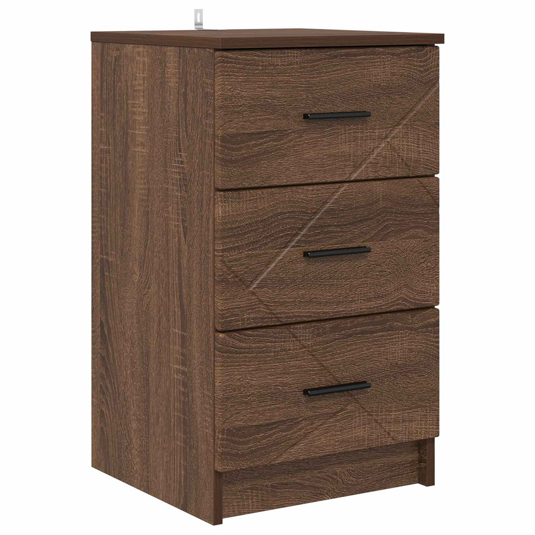 Natskab med skuffe Brun eg 38 x 38 x 66 cm Konstrueret træ