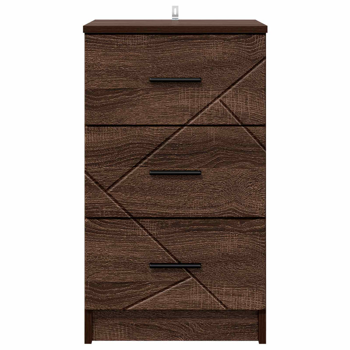 Natskab med skuffe Brun eg 38 x 38 x 66 cm Konstrueret træ