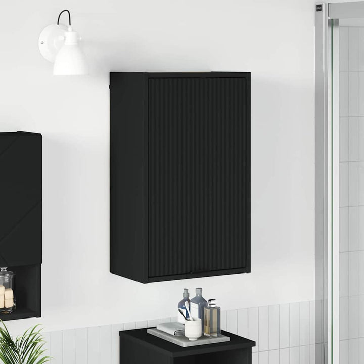 Badeværelsesskab Sort 39 x 23,5 x 65 cm Konstrueret træ & Metal