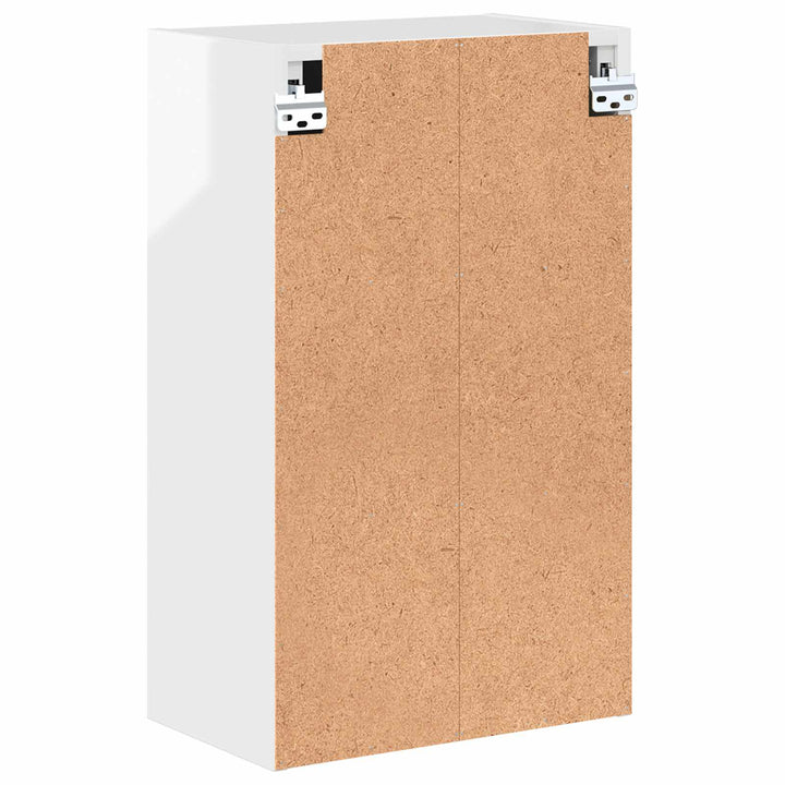 Badeværelsesskab Vægmonteret Høj gloss hvid 39 x 23,5 x 65 cm
