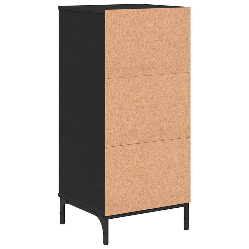 Badeværelsesskab Sort 39,5 x 36 x 88 cm Konstrueret træ & Metal
