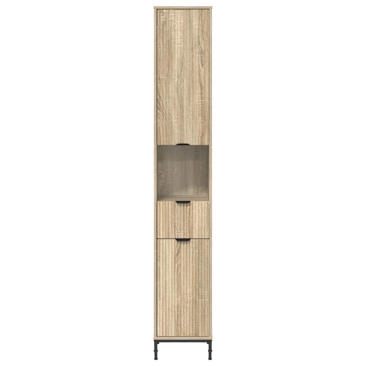 Badeværelsesskab med skuffe Sonoma eg 31,5 x 33 x 190 cm