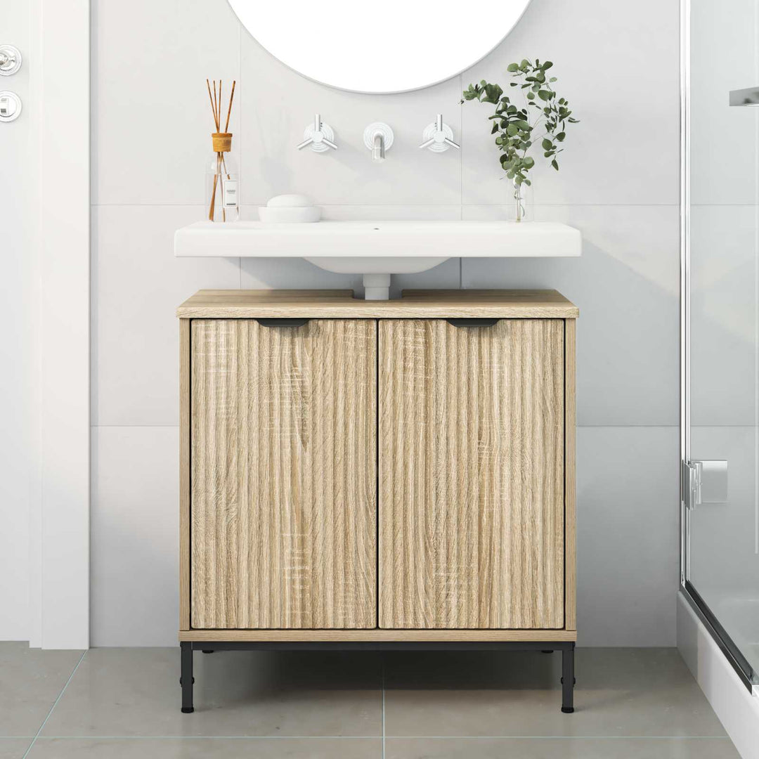 Badeværelsesskabsunder med dør Sonoma eg 60,5 x 33,5 x 61 cm
