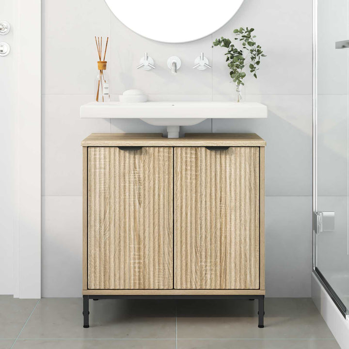 Badeværelsesskabsunder med dør Sonoma eg 60,5 x 33,5 x 61 cm