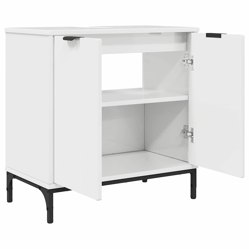 Badeværelsesskabsunder Hvid højglans 60.5 x 33.5 x 61 cm