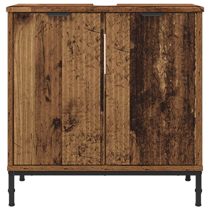 Badeværelsesskabsunder med dør Gammelt træ 60,5 x 33,5 x 61 cm