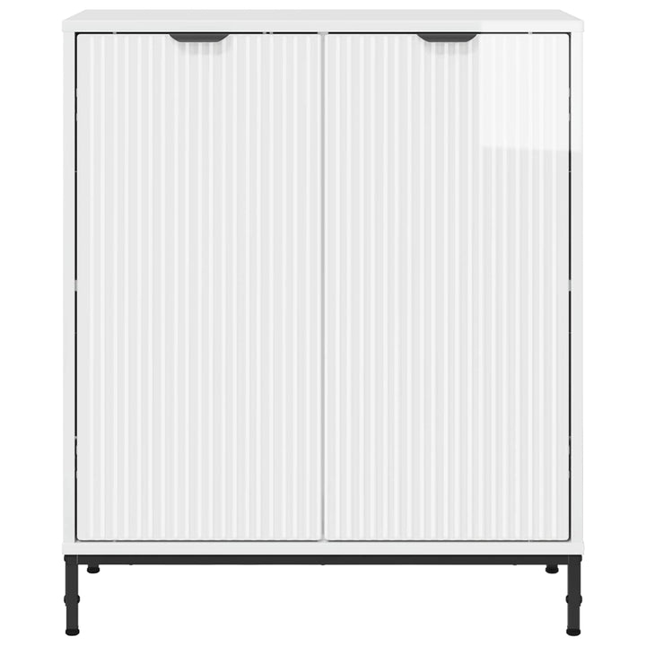 Sideboard Høj gloss hvid 69,5 x 33 x 82 cm Konstrueret træ