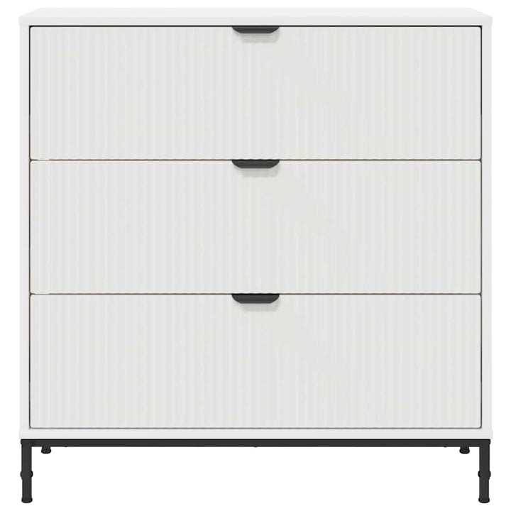 Sideboard med skuffe Hvid 79,5 x 33 x 82 cm Konstrueret træ