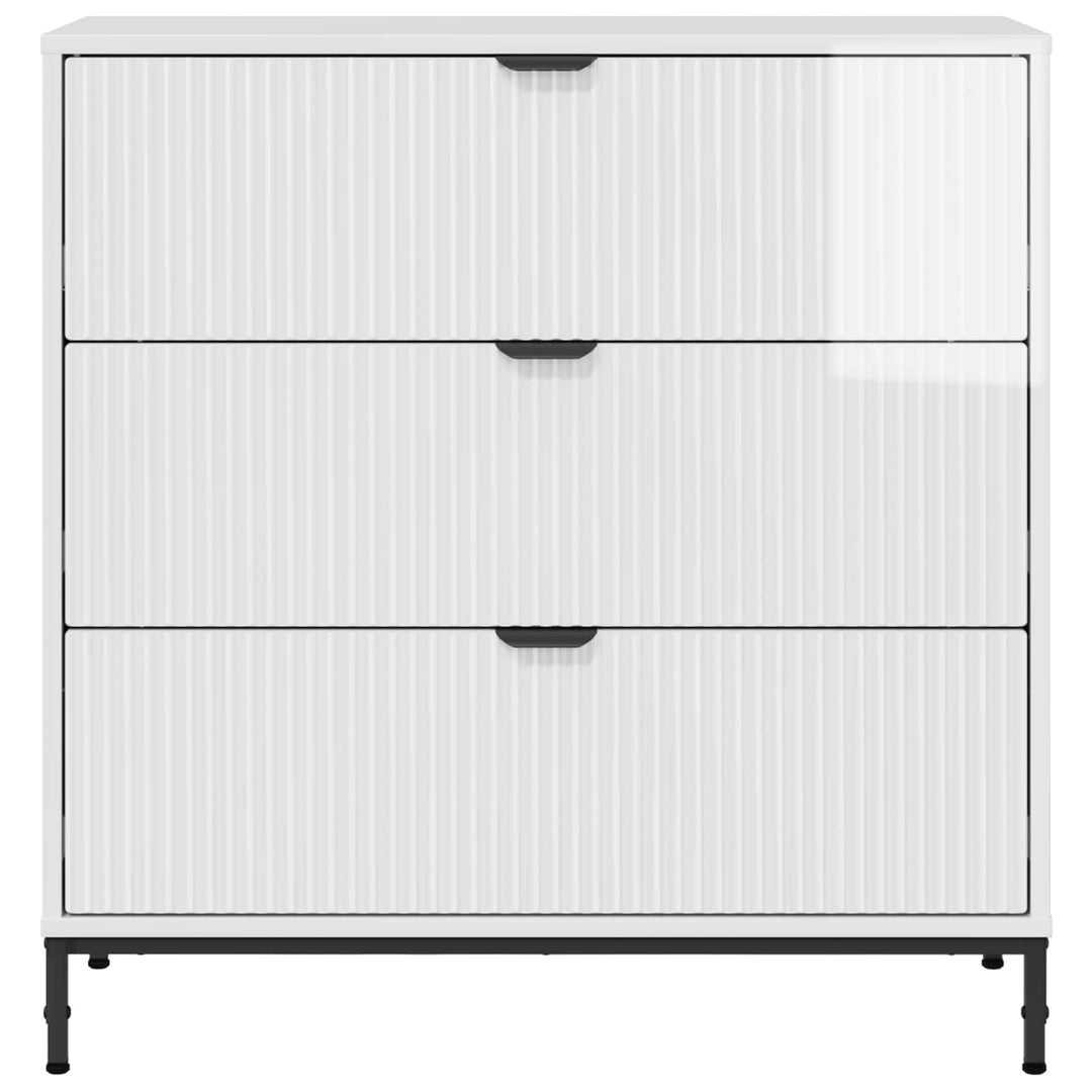 Sideboard Høj gloss hvid 79,5 x 33 x 82 cm Konstrueret træ