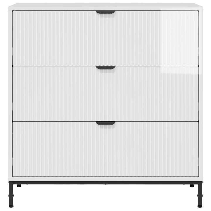 Sideboard Høj gloss hvid 79,5 x 33 x 82 cm Konstrueret træ