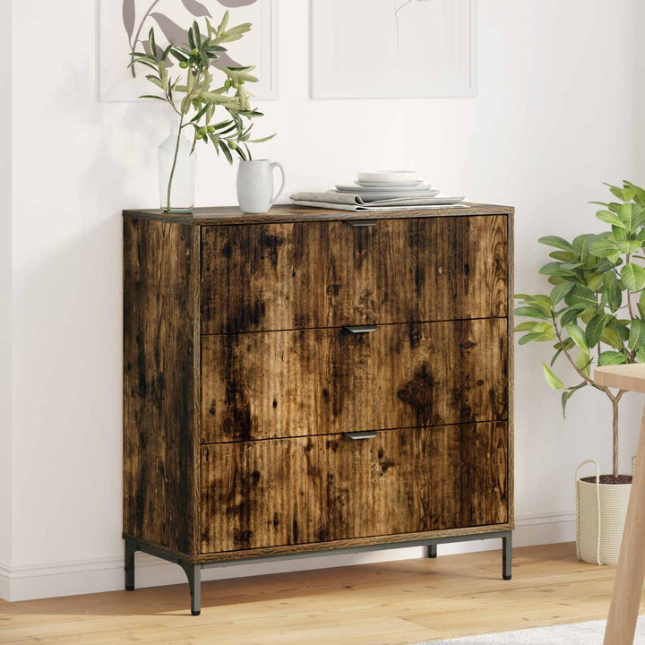 Sideboard med skuffe Røget eg 79,5 x 33 x 82 cm Konstrueret træ