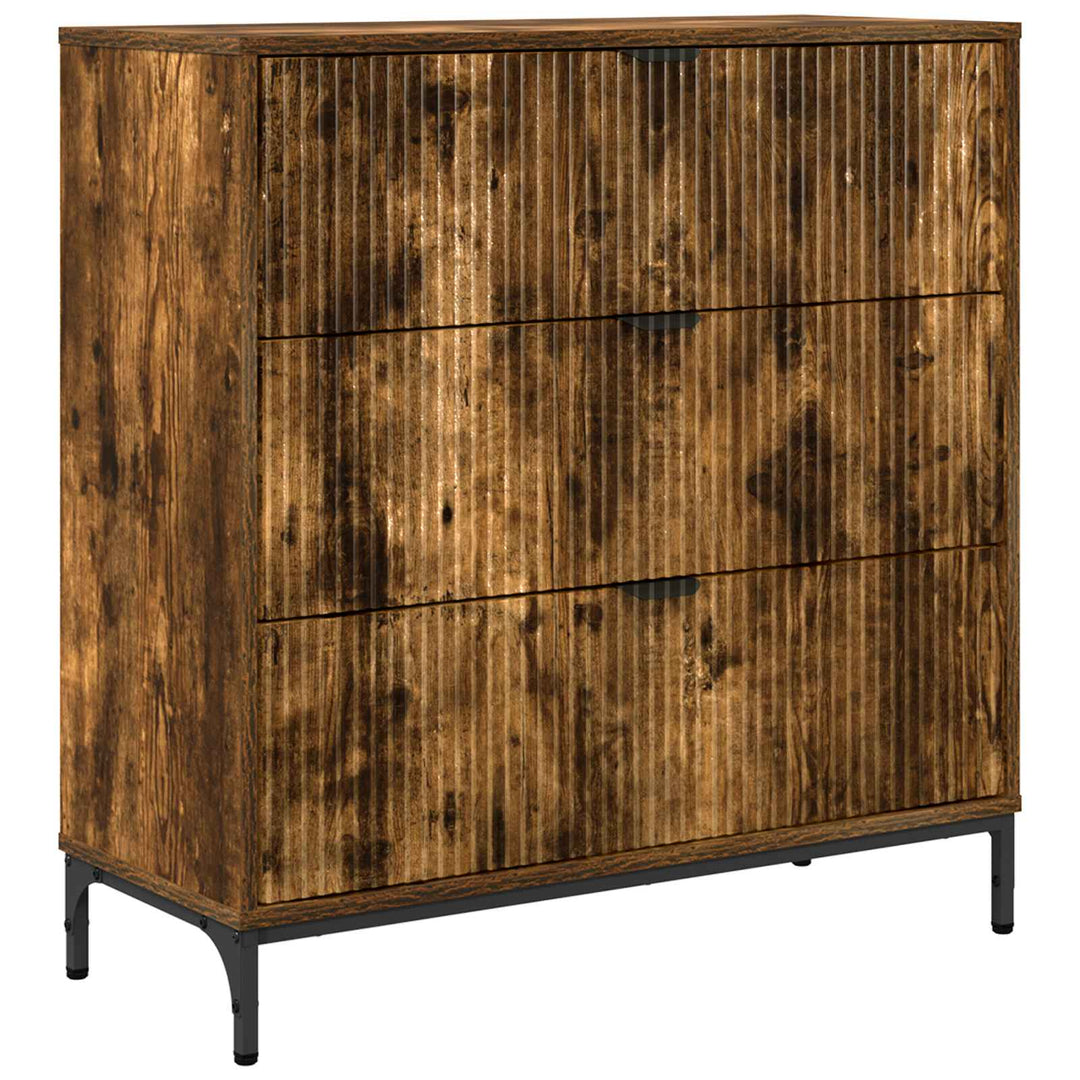 Sideboard med skuffe Røget eg 79,5 x 33 x 82 cm Konstrueret træ