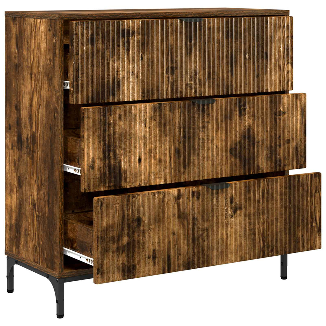 Sideboard med skuffe Røget eg 79,5 x 33 x 82 cm Konstrueret træ