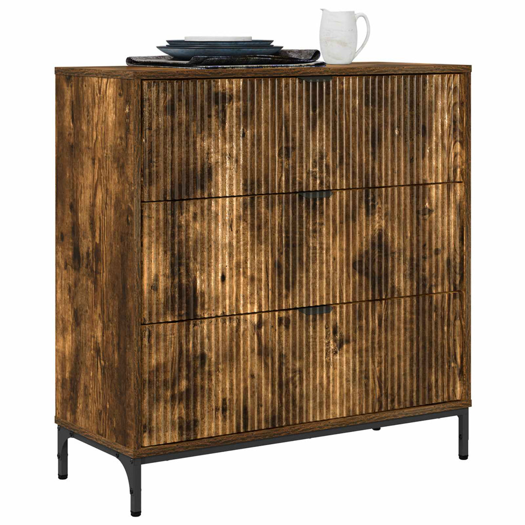 Sideboard Røget eg 79,5 x 33 x 82 cm Konstrueret træ