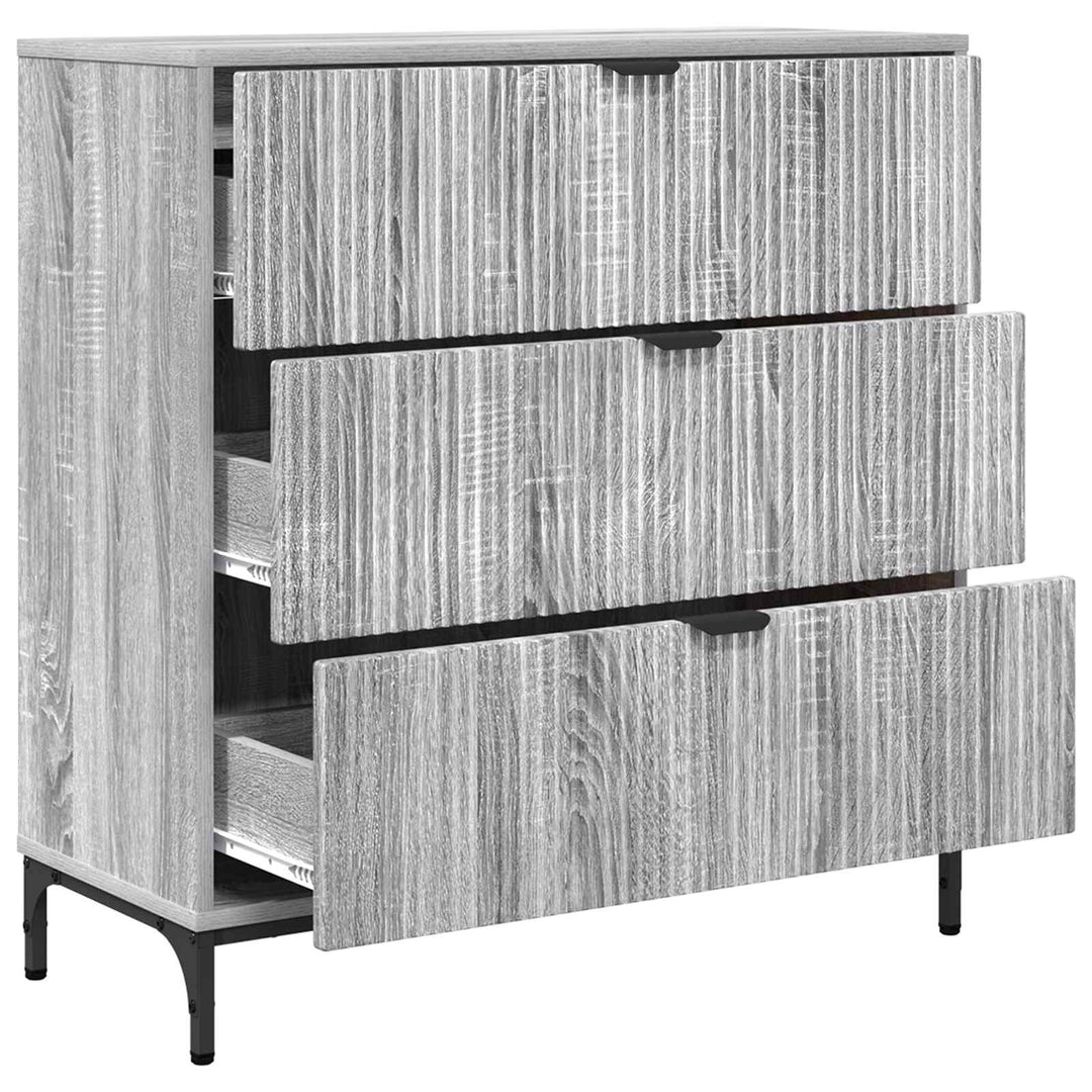 Sideboard Grå Sonoma 79,5 x 33 x 82 cm Konstrueret træ