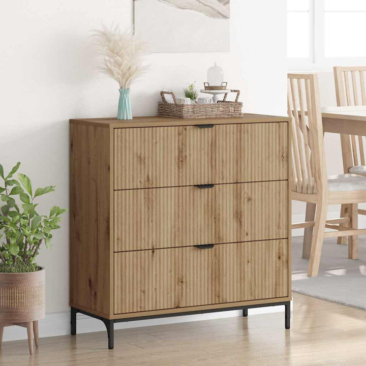 Sideboard Artisan Egetræ 79,5 x 33 x 82 cm Konstrueret træ