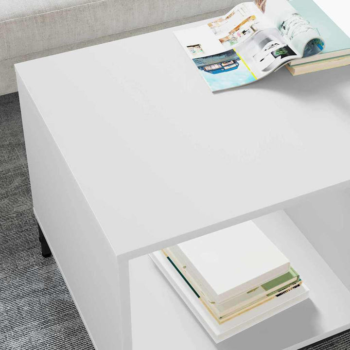 Sofabord med skuffe Hvid 90 x 49 x 46 cm Konstrueret træ
