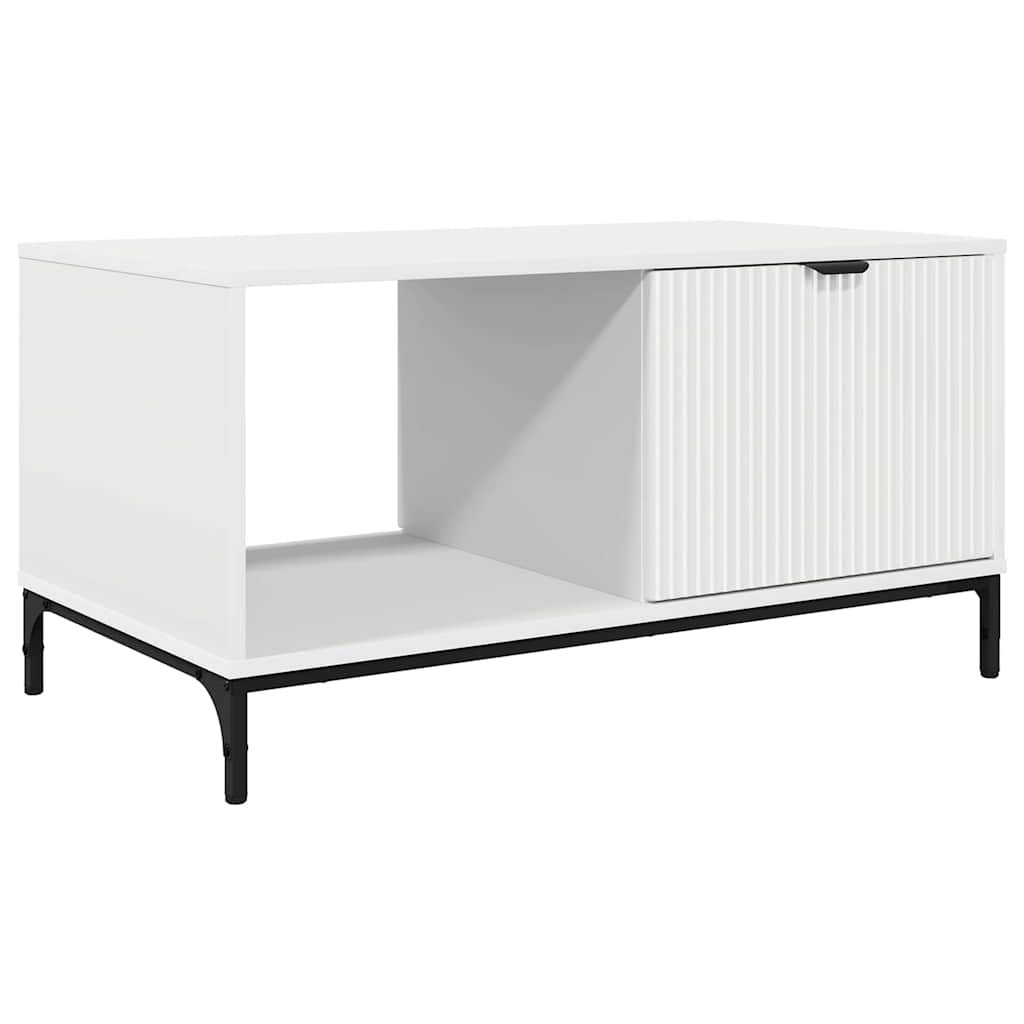 Sofabord med skuffe Hvid 90 x 49 x 46 cm Konstrueret træ