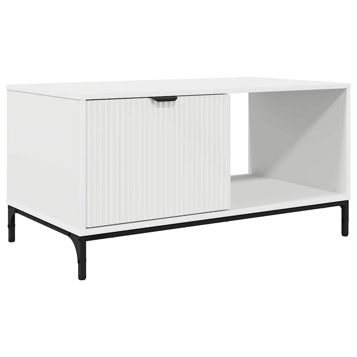 Sofabord med skuffe Hvid 90 x 49 x 46 cm Konstrueret træ