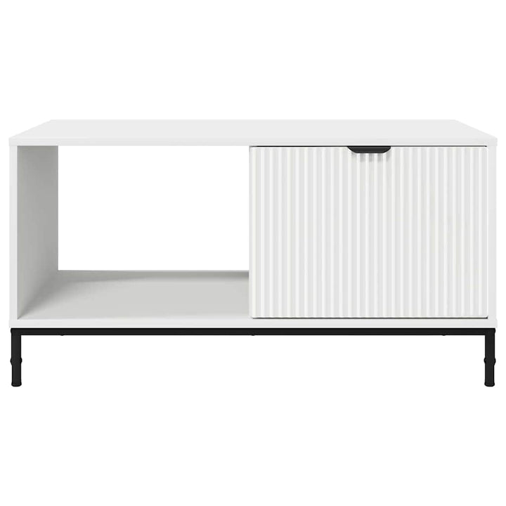 Sofabord med skuffe Hvid 90 x 49 x 46 cm Konstrueret træ
