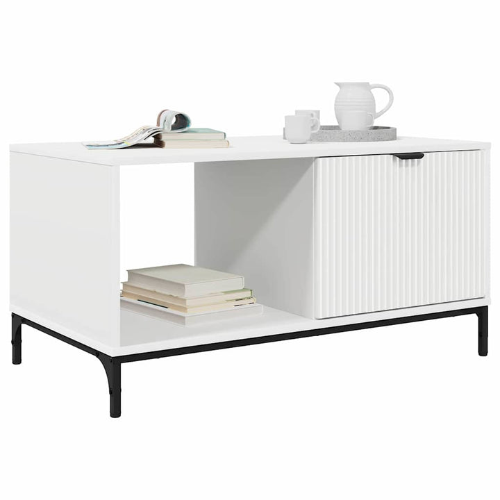 Sofabord med skuffe Hvid 90 x 49 x 46 cm Konstrueret træ