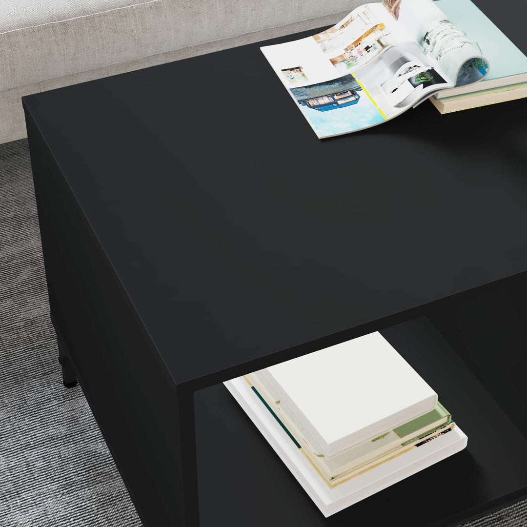 Sofabord med skuffe Sort eg 90 x 49 x 46 cm Konstrueret træ