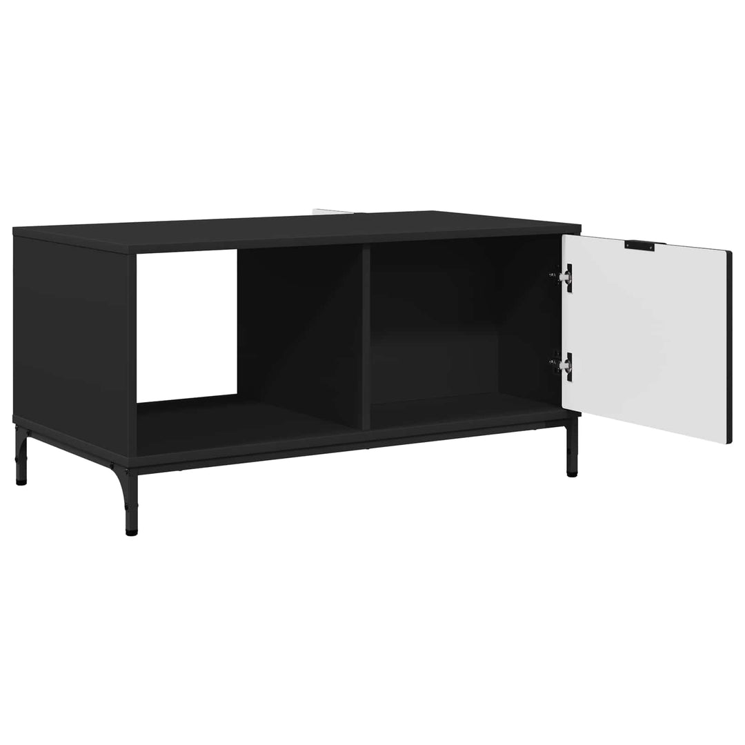 Sofabord med skuffe Sort eg 90 x 49 x 46 cm Konstrueret træ