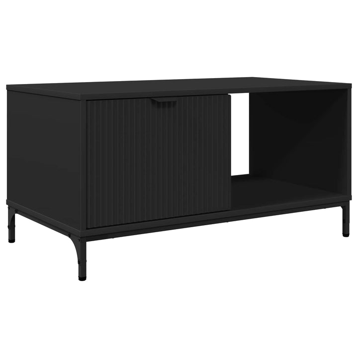 Sofabord med skuffe Sort eg 90 x 49 x 46 cm Konstrueret træ