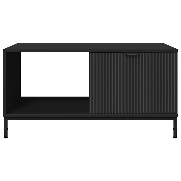 Sofabord med skuffe Sort eg 90 x 49 x 46 cm Konstrueret træ