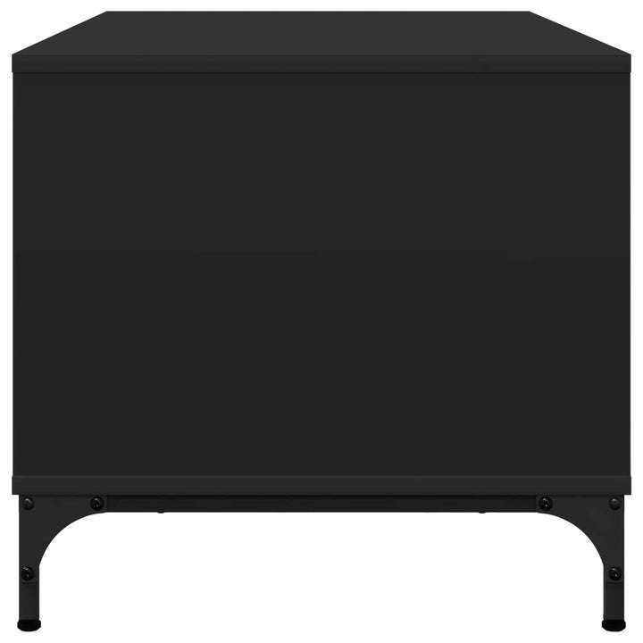 Sofabord med skuffe Sort eg 90 x 49 x 46 cm Konstrueret træ